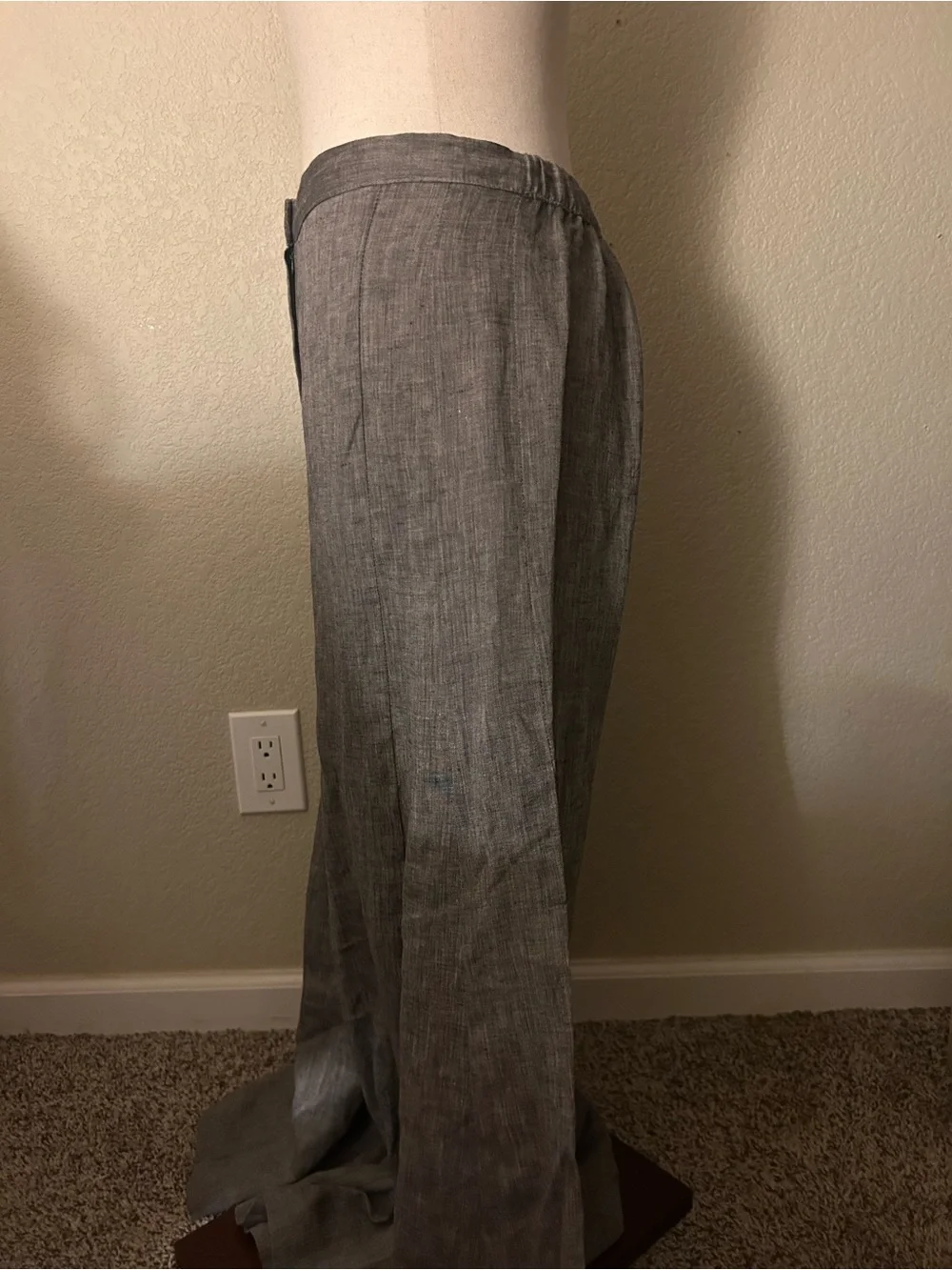 100% Linen Made in Italy NWT Extra Wide Leg Women’s Trouser Pants size Small - Picture 5 of 10